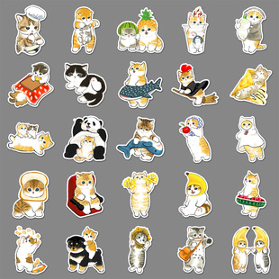 50 рисованной наклейки котенка