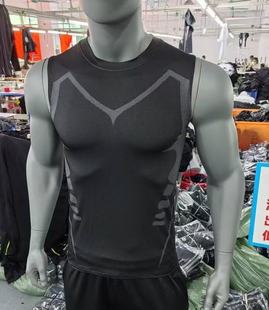 Men's Waistcoat Tight Sports Vest Men's Fitness Quick-Drying Breathable Vest Summer Slim Sleeveless Training Elastic