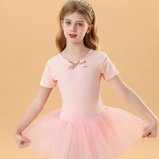 Dance Clothes Children's Women's Spring and Summer Ballet Skirt Girl's Short-sleeved Test Practice Clothes Girl's Chinese Dance Clothes