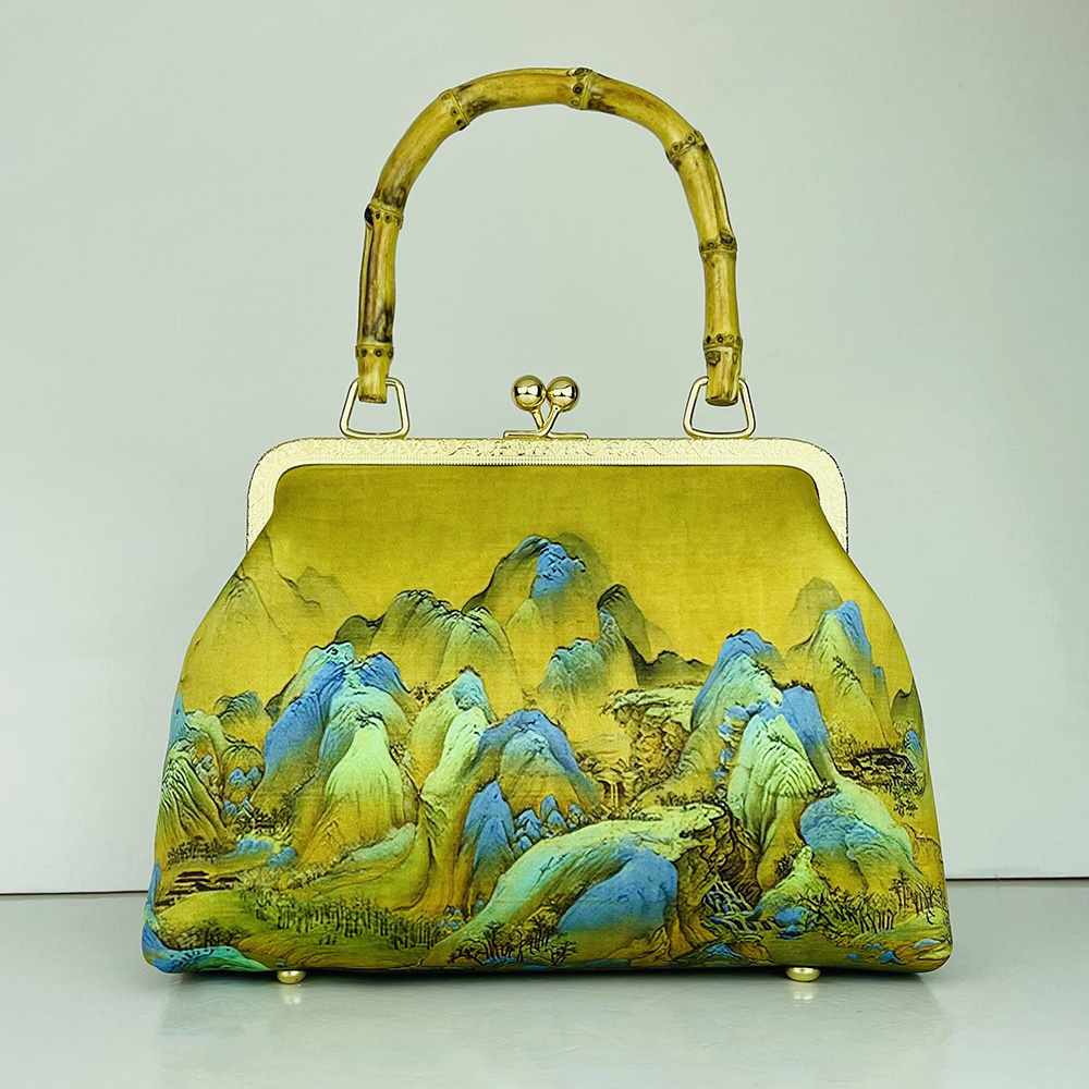 A thousand miles of rivers and mountains, only this green Hanfu cheongsam, Chinese style crossbody bag, shoulder bag, handbag, coin purse, women's bag, national style handbag