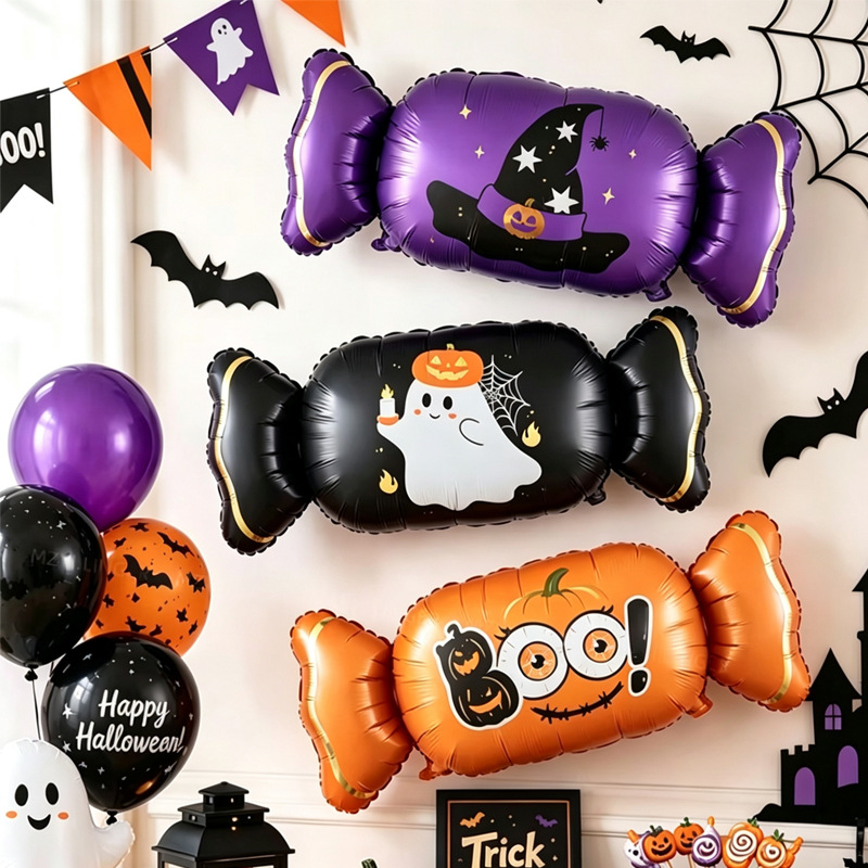 New cross-border cartoon Halloween candy balloons, Halloween ghost festival themed KTV shopping mall party decoration balloons