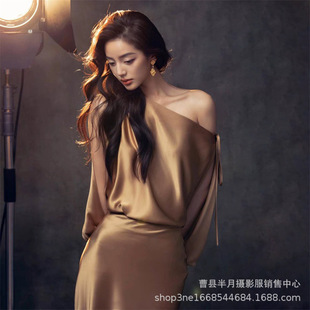 New Photo Studio Portrait Photo Clothing, Fashionable Elegant, High-End, Light and Mature Female Magazine Style Image Photo Photography Dress