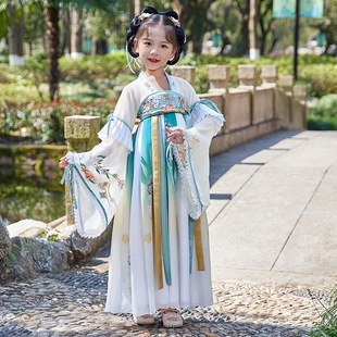 Детский древний костюм для девочек Hanfu, летний костюм суперфеи для начальной школы, костюм в китайском стиле Тан, детский костюм в древнем стиле, платье Ru
