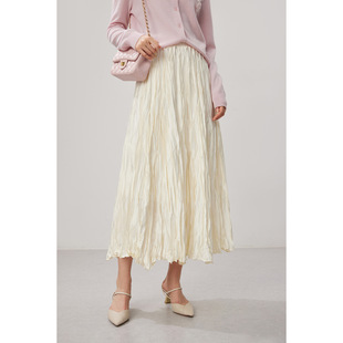 Miyake Skirt Long Skirt New Hot Selling Design Sense High Waist Draped Sense Slimming A- line Skirt Large Swing Fashion Pleated Skirt