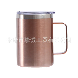 16oz mug 304 stainless steel handle Cup insulated coffee cup cold-keeping beer mug sublimation European and American hot sale