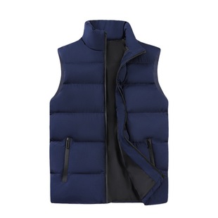 Cross-border waistcoat men's autumn and winter stand collar velvet cotton waistcoat warm waistcoat 2023 new fashion vest