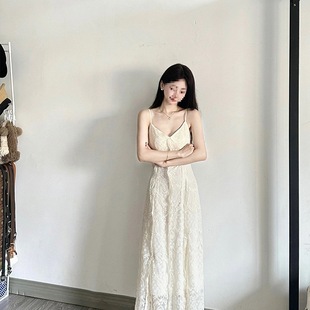 French Style Lace Sling Dress Women's 2025 New Summer Small Gentle Waist Elegant Fairy Dress