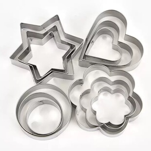 Stainless Steel Cookie Mold 12-Piece Set Cookie Printing Mold DIY Cookie Making Baking Tools