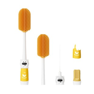 Cartoon cute fun four-in-one cup brush baby bottle brush portable cleaning nipple long handle cup cover brush wholesale