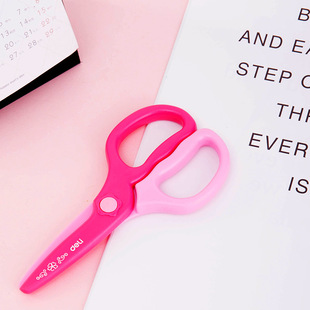 Deli 6067 plastic scissors children's plastic scissors student hand-cut all-plastic stationery scissors