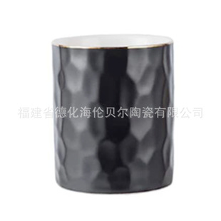Creative Three-Compartment Black Ceramic Storage Jar Amazon Best-Selling Factory Customized Color Ceramic Black Storage Jar
