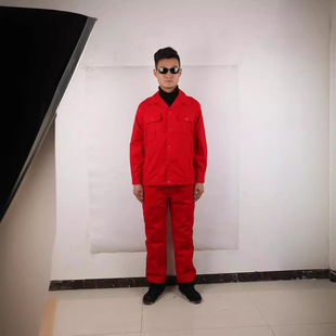 Long-Sleeved Work Clothes, Factory Clothes Suits, Custom-Printed Spring and Autum Thin Workshop Work Clothes, Labor Protection Clothes