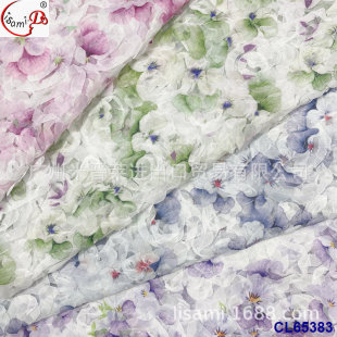 Ruffled applique chiffon pleated embroidered mesh lace accessories fresh dress evening lace fabric