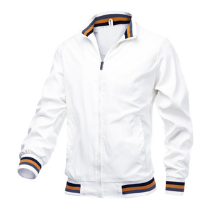 New Cross-border Foreign Trade Casual Jacket Men's Amazon Factory Direct Spring and Autumn Sports Solid Color Men's Jacket Men