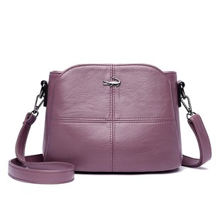 Soft Leather Fashion Bucket Small Bag Middle-aged Mother 2025 New Korean Style Simple Elegant Shoulder Crossbody Bag Casual