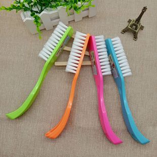 Plastic Curved Handle Shoe Brush Hanging Long Handle Shoe Brush One Yuan Two Yuan Large Cleaning Brush
