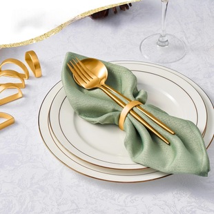 Cross-border simple wind semicircle napkin ring smooth D simple metal hotel decoration napkin buckle restaurant accessories