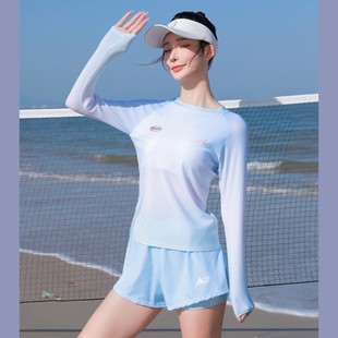Swimwear Women's New Style Conservative Split Quick-drying Long-sleeved Belly-covering Slimming Sports Fat Girl Student Professional Swimwear