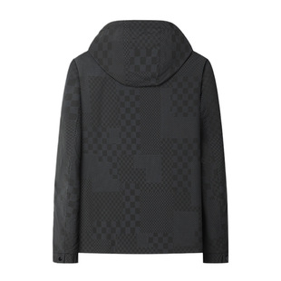 Classic Car Spring and Autumn Men's Double-sided Hooded Jacket Jacket Jacket for Middle-aged Casual Outdoor Windproof Dad Men's 8011