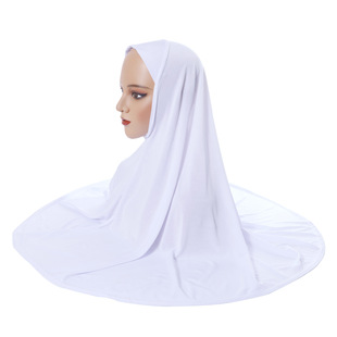 Women's Head Cover Headscarf Arabian Headgear Double-Layer Round Edge Headscarf Base Cap High Stretch Gauze