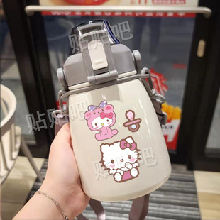 Cute Cartoon KT Cat Electric Car Sticker Luggage Sticker Laptop Computer ipad Water Cup Mobile Phone Case Decoration Sticker