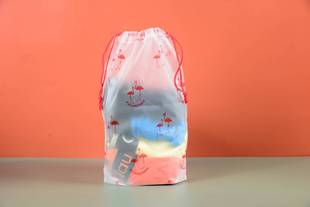 in stock Drawstring Drawstring Pocket Transparent Frosted Clothes Packaging Bag Plastic Socks Dust-proof Shoes Storage Bag