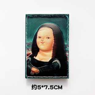 Mona Lisa Van Gogh Liberty Girl with Pearl Earrings Funny Bubbles World Famous Painting Refrigerator Stickers
