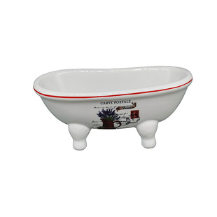Wholesale European-style creative home bathtub shape ceramic soap dish kitchen bathroom soap box soap holder rack