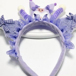 New Winter Sanrio Cute Cartoon Kouromi Merodi Hairband Face Washing Hairband Plush Hairband Hair Accessories