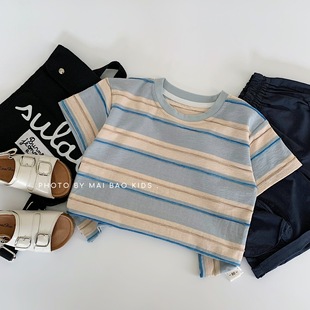 Maibao boys short sleeve T-shirt 2025 summer new Korean children's summer coat Huzhou Zhili children's clothing wholesale a