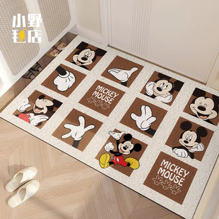 Mickey cartoon entrance door wire ring floor mat entrance mat dirt-resistant and easy to take care of the entrance entrance carpet can be cut