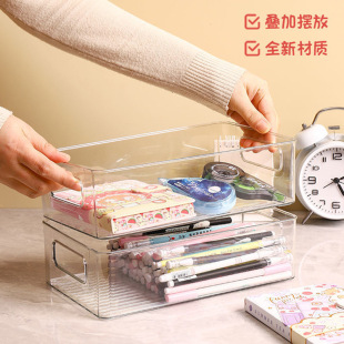 Desktop Storage Box Transparent Cosmetic Mask Fit Box Acrylic Storage Box Household Kitchen Sundries Storage Box