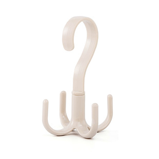 Rotatable Four-claw Hook Creative Wardrobe Punch-free Plastic Tie Scarf Hook Wardrobe Bag Scarf Hook