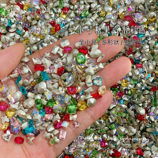 Colorful Pointed-Bottom Irregular-Shaped Diamond Mixed Decorations, Colored Diamond Candy Soda Small Monkey Nail Art Diamonds, Whole Batch Sparkling Decorations