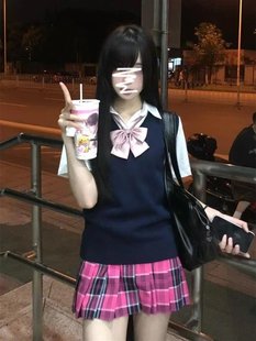 Jk Uniform Japanese Department College Wear Top Students Pure Desire Loose Short Sleeve Stacked V-neck Pullover Vest Vest