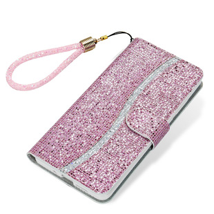 For Huawei P30 Phone Case Glory 8A Leather Case Sequin with Flash Card Huawei Phone Women's Leather Case