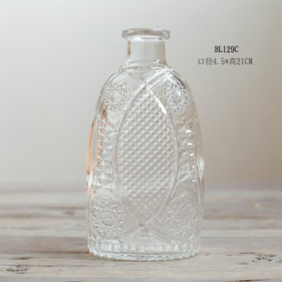 Factory Direct retro style transparent small glass vase ins style home decoration living room coffee table flower arrangement small vase