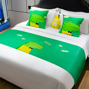 Five-star Hotel Decorative Strip Parent-child Room Children's Room Cute Cartoon Bed End Towel High-end Hotel Room Bed Flag
