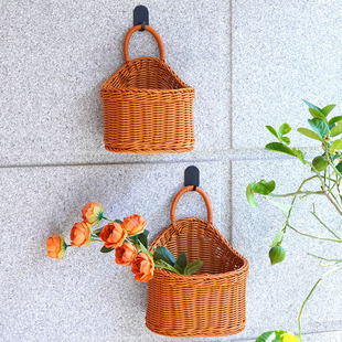 Imitation Rattan Kitchen Ginger and Garlic Basket Kitchenware Finishing Basket Bathroom Toilet Toiletries Storage Rack Balcony Flower Arrangement Basket