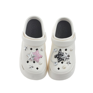 Five-pointed Star Cave Shoes Women's Summer Outer Wear 2024 New Style Feeling Elevated Platform Thick Bottom Baotou Sandals and Slippers