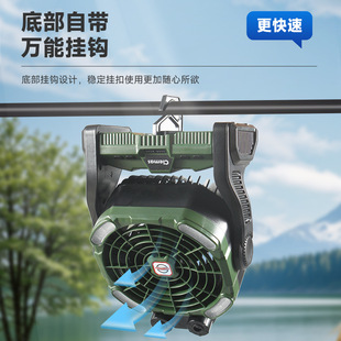 Cross-border Camping Style Fan with Spray, Large Battery Lighting Fan Lamp, Portable, Hangable, Multi-functional Frequency Conversion Fan