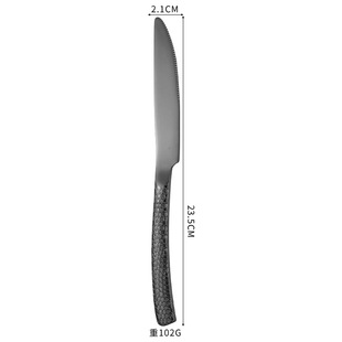Amazon Cross-border Stainless Steel Hammer Handle Knife and Fork Spoon 5pcs Tableware Western Steak Knife and Fork Spoon Hotel Premium