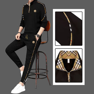European Station High-end Men's Leisure Sports suit Stand Collar Sweatshirt suit 2022 Autumn and Winter Sportswear suit Men