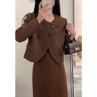 French Style Elegant Fragrant Style Wool Dress Women's Autumn and Winter 2024 Autumn New Ladies Fashion Two-piece Set