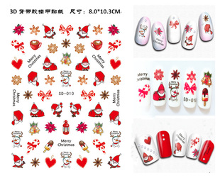 Nail stickers mixed snowman socks Christmas nail decals cross-border foreign trade hot Christmas nail stickers