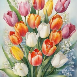 Cross-border DIY flower diamond art diamond painting diamond art, full diamond diamond art craft ornaments