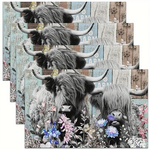 Amazon Explosions New Shelf Placemat Restaurant Atmosphere Table Mat Linen Printed Heat Insulation Mat Western Placemat Layout TEMU