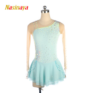 Fono figure skating suit performance suit skating suit children adult Girl competition skirt black colored diamond