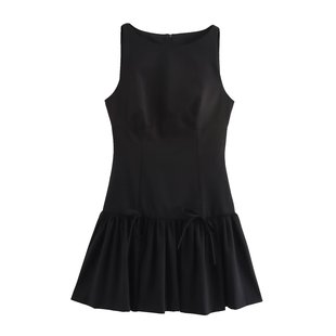 2024 New Winter Women's Clothing European and American Style Fashionable Bow Mini Dress 3152278