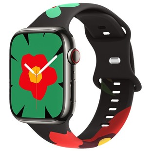 Новый яблочный ремешок спортивный силиконовый для iwatch8ultra/S10 цветок солидарности силиконовый ремешок
